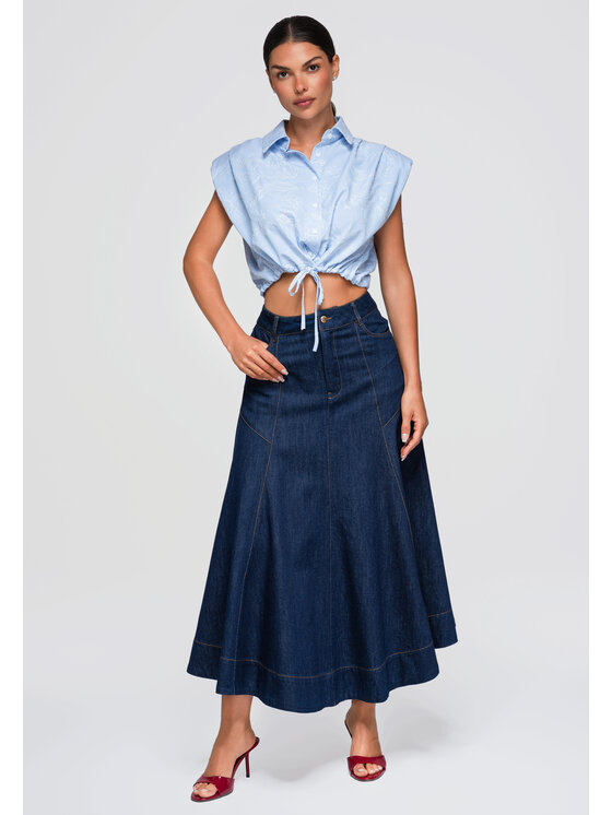 Ombre Ombre Koszula OW-SH-E0057 Niebieski Relaxed Fit