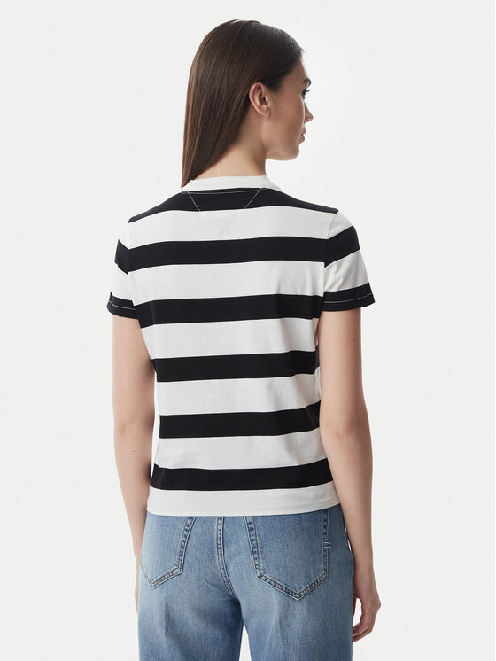 Tommy Jeans Tommy Jeans Marškinėliai Flag DW0DW23801 Juoda Regular Fit