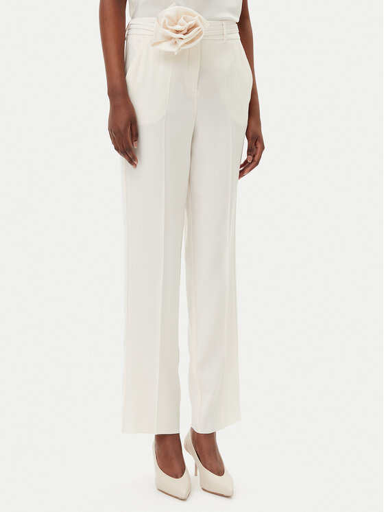 Marella Marella Pantaloni di tessuto Lello 2513131152200 Bianco Regular Fit