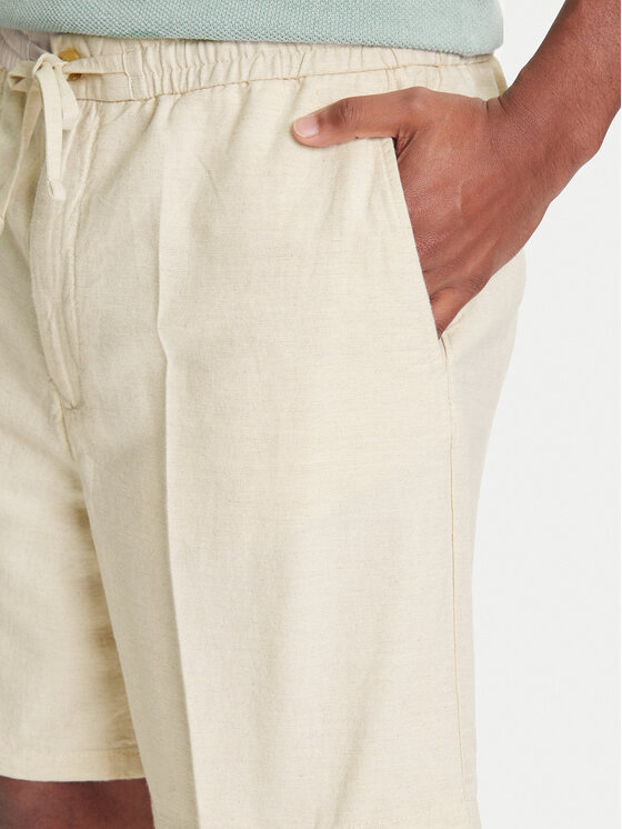 Mustang Mustang Šortky z materiálu Linen 1016459 Écru Loose Fit