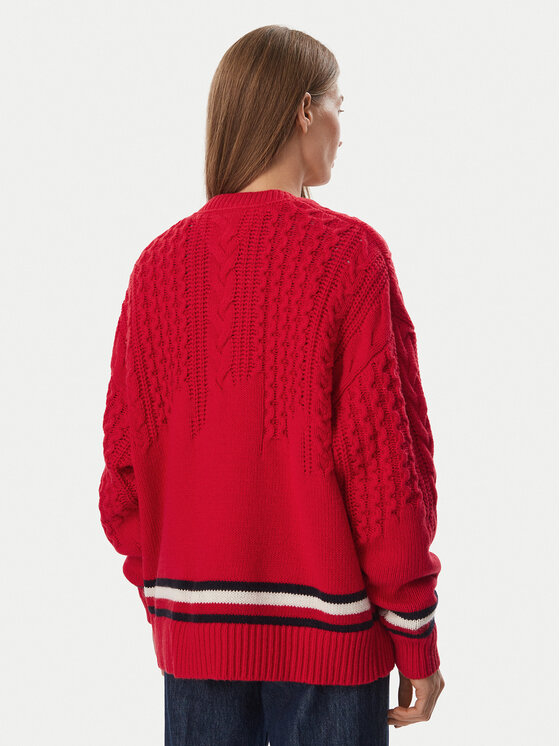 Tommy Jeans Tommy Jeans Sweter DW0DW23353 Czerwony Oversize