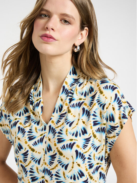 Elena Mirò Elena Mirò T-Shirt G005Z000634N041 Biały Regular Fit