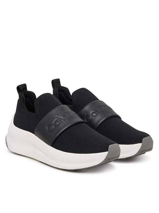 Calvin Klein Calvin Klein Sportcipők Chunky Run Slipon Knit Logo Tape HW0HW03261 Fekete