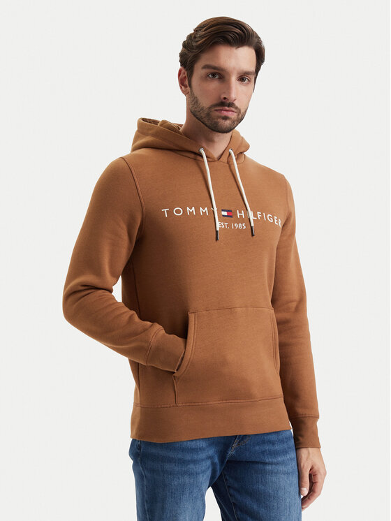 Tommy Hilfiger Tommy Hilfiger Mikina Logo MW0MW11599 Hnědá Regular Fit