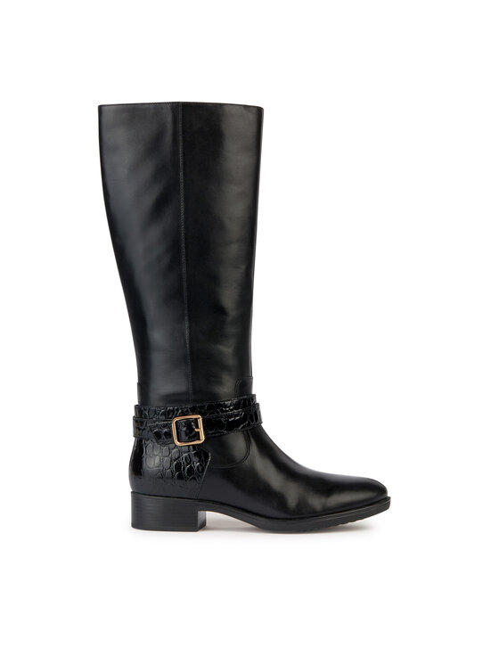 Geox Geox Kozačky ve vojenském stylu D Felicity D36G1A 04340 C9999 Černá