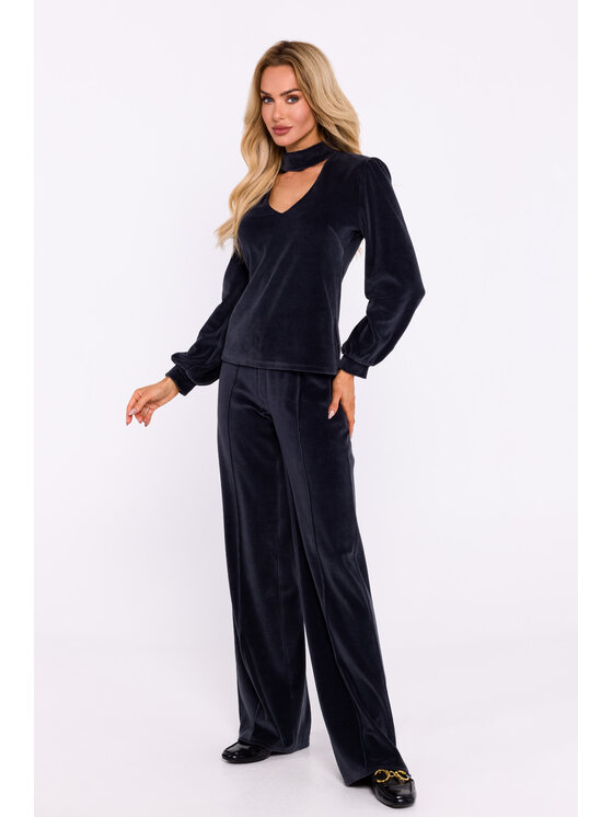 Made of Emotion Made of Emotion Bluzka M831 Czarne rodowanie Girl Fit