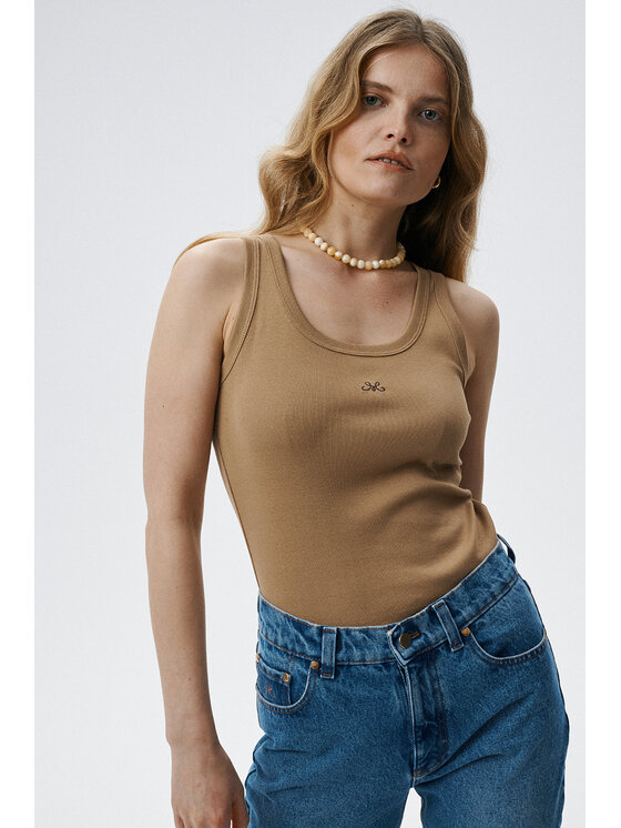 Tank top MARI PRETI, Rozmiar XS, Brązowe, Vista