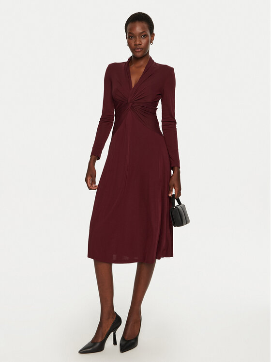 LAUREN RALPH LAUREN LAUREN RALPH LAUREN Sukienka codzienna 250951399001 Bordowy Regular Fit