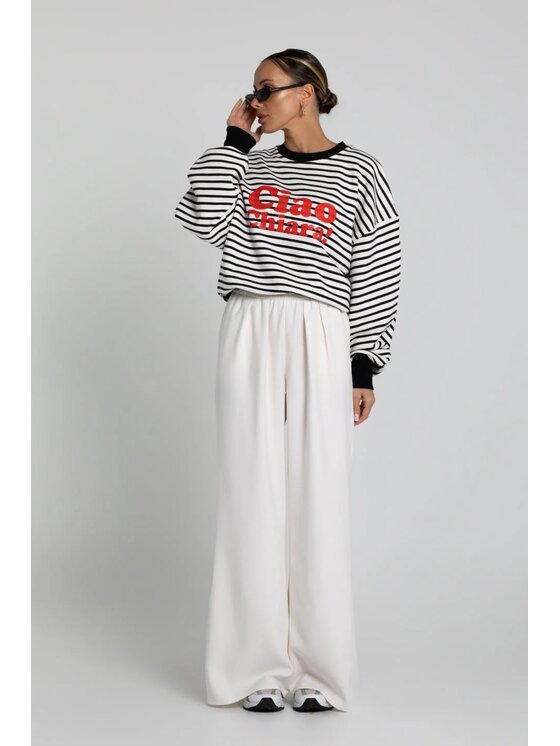 Spodnie materiałowe Chiara Wear, Rozmiar XS, Écru, Spodnie PALLAZO damskie