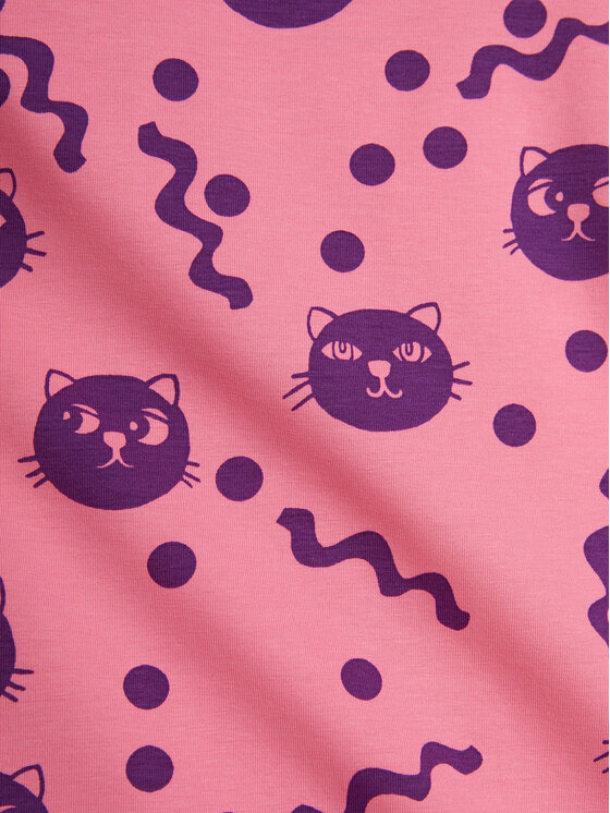 MINI RODINI MINI RODINI Sukienka codzienna Squiggly Cats 2515010628 Różowy Regular Fit