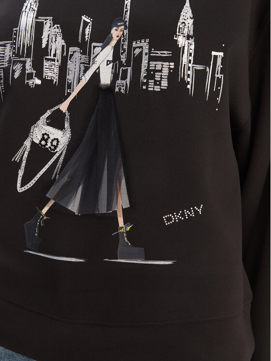 DKNY DKNY Pulóver P5MOQCSC Fekete Regular Fit