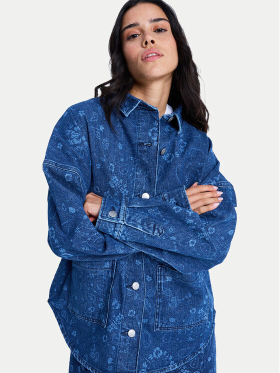 Roxy Roxy Jeans srajca Kick Back Washed ERJWT03750 Modra Relaxed Fit