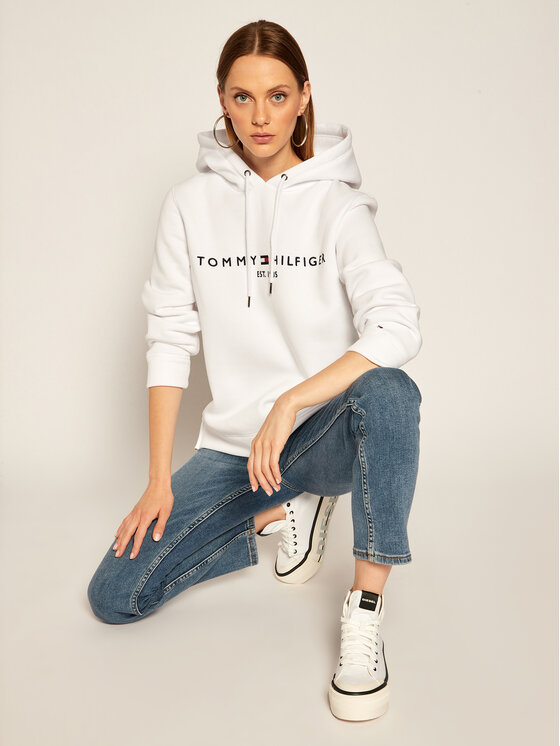 Tommy Hilfiger Tommy Hilfiger Sweatshirt Ess WW0WW26410 Weiß Regular Fit