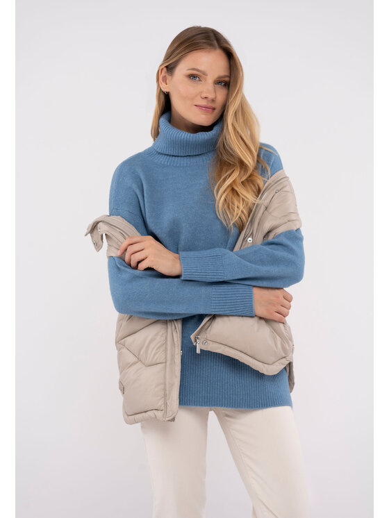 Volcano Volcano Sweter S-HEBE Niebieski Regular Fit