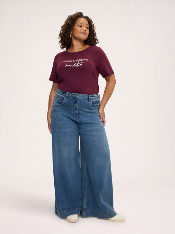 Fiorella Rubino Fiorella Rubino T-Shirt G0EPL109369N036 Bordowy Regular Fit