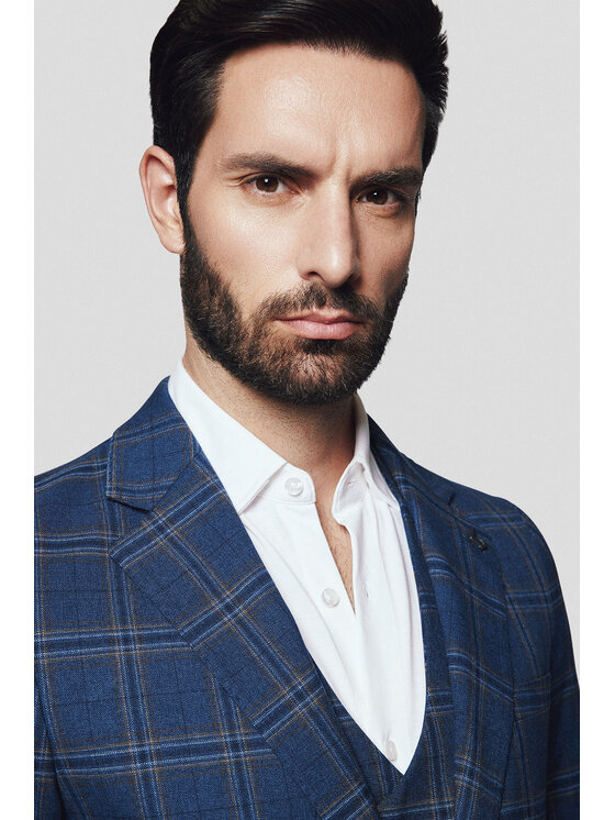 Lancerto Lancerto Marynarka Velletri MA131224000004 Granatowy Slim Fit
