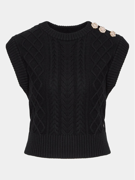Guess Guess Pulover W3YR28 Z37L1 Negru Cropp Fit