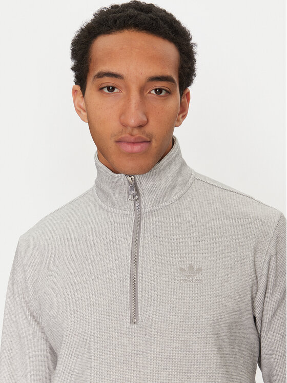 adidas adidas Džemperis Trefoil Essentials Waffle JD2447 Pilka Regular Fit
