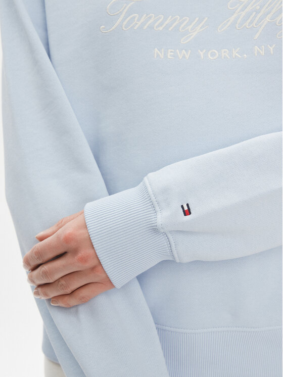 Tommy Hilfiger Tommy Hilfiger Світшот Flag Script WW0WW41758 Блакитний Regular Fit