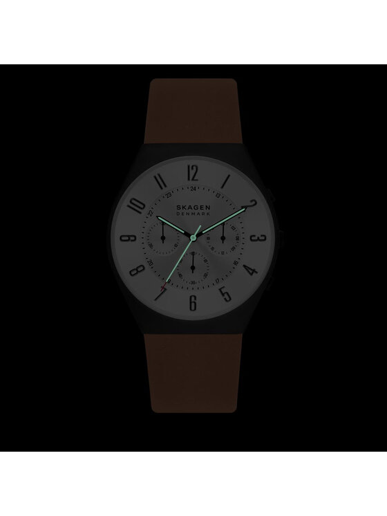 Skagen Skagen Zegarek Grenen Chronograph SKW6823 Brązowy