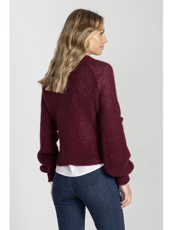 Deni Cler Milano Deni Cler Milano Sweter T-DC-S484-E5-95-39-1 Bordowy Regular Fit