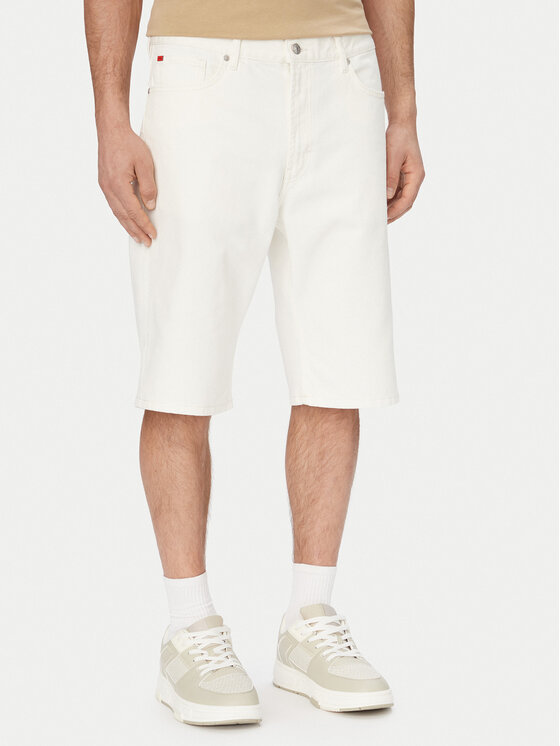 HUGO HUGO Джинсові шорти 50561648 Кремовий Relaxed Fit
