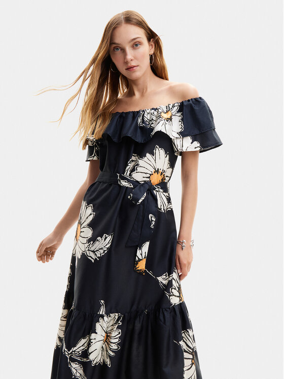 Desigual Desigual Poletna obleka Georgeo 24SWVW02 Črna Regular Fit