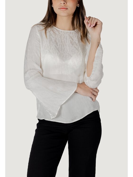 Armani Exchange Armani Exchange Bluzka XW000149 AF10842 Biały Long Fit