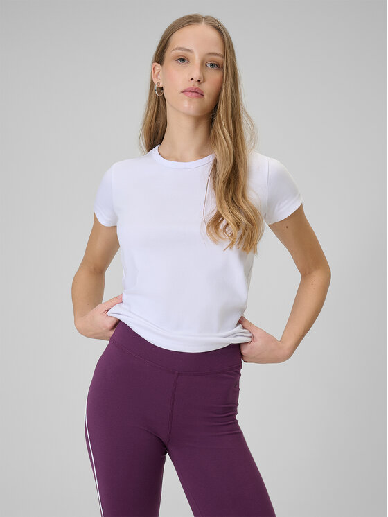 4F 4F T-Shirt BASIC+ Biały Slim Fit