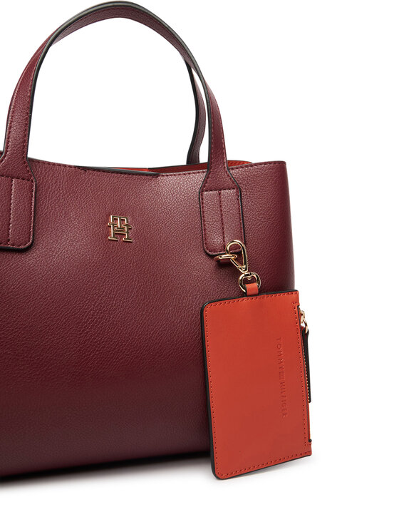 Tommy Hilfiger Tommy Hilfiger Дамска чанта Th Icon Mini Satchel AW0AW18722 Бордо