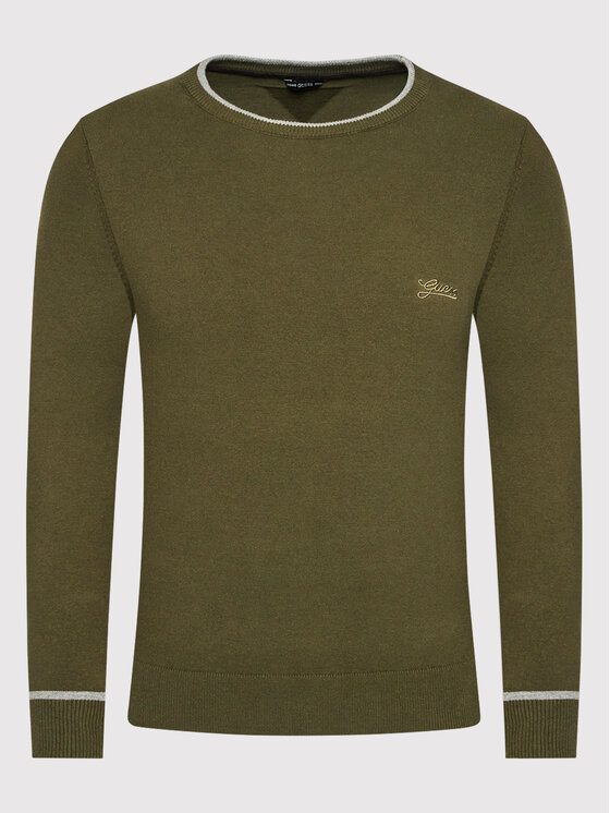 Guess Guess Sweter Kevin M1YR53 Z2SA0 Zielony Slim Fit