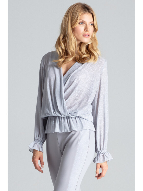 FIGL FIGL Blúzka M690 Sivá Regular Fit