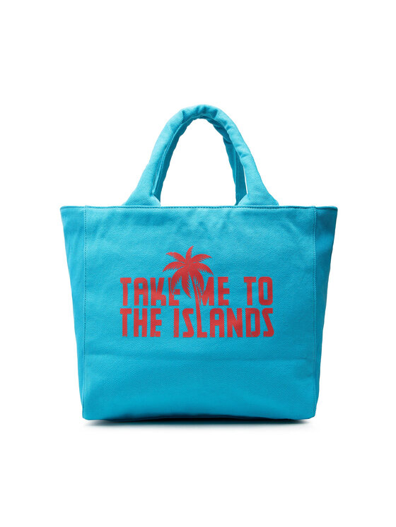 Guess Guess Дамска чанта Canvas Beach Bag E2GZ03 WO00F Син