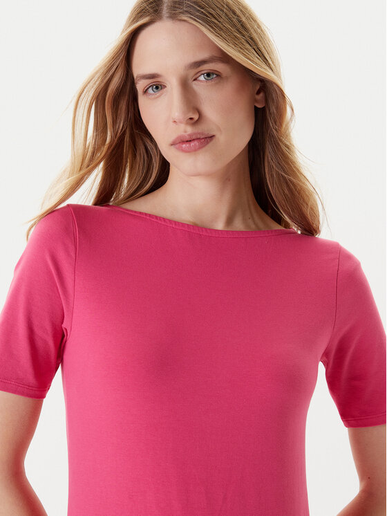 United Colors Of Benetton United Colors Of Benetton Marškinėliai 3FJHD109K Rožinė Slim Fit