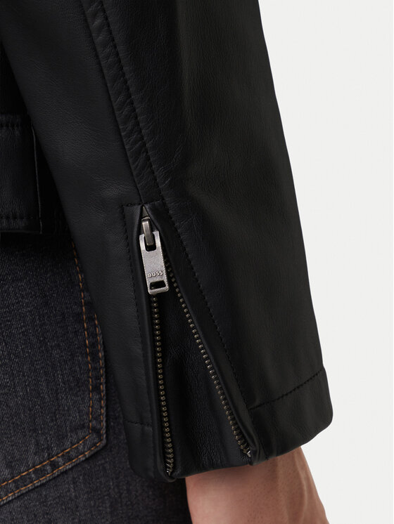 BOSS BOSS Lederjacke Jogear 50552141 Schwarz Regular Fit