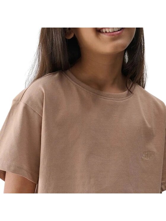 4F 4F T-Shirt 4FJWSS25TTSHF2326-83S Brązowy Oversize
