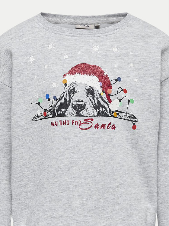 Kids ONLY Kids ONLY Bluza Yda Xmas 15280285 Szary Regular Fit