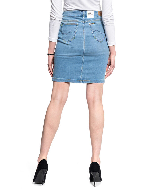 Lee Lee Spódnica mini PENCIL SKIRT Niebieski Regular Fit