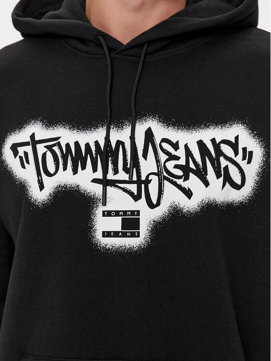 Tommy Jeans Tommy Jeans Džemperis Spray Graffiti DM0DM18419 Juoda Relaxed Fit