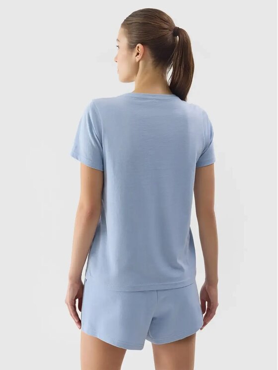 4F 4F T-shirt 4FWSS24 TTSHF1162 34S JASNY NIEBIESKI L Blu Regular Fit