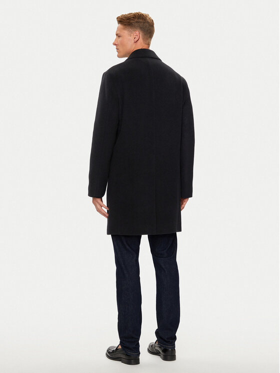 Tommy Hilfiger Tommy Hilfiger Palton de lână MW0MW36611 Negru Regular Fit