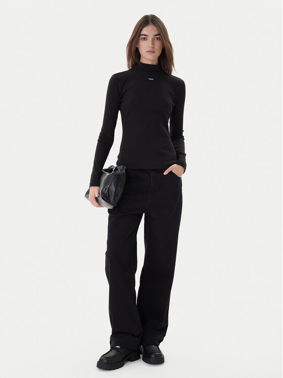 HUGO Hugo Rollkragenpullover 50525318 Schwarz Regular Fit