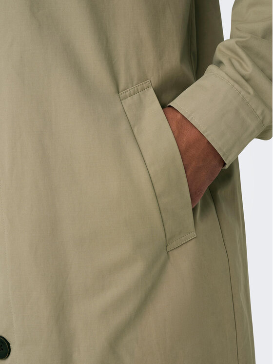 Only & Sons Only & Sons Trenčkot Malcom 22024246 Zelena Regular Fit