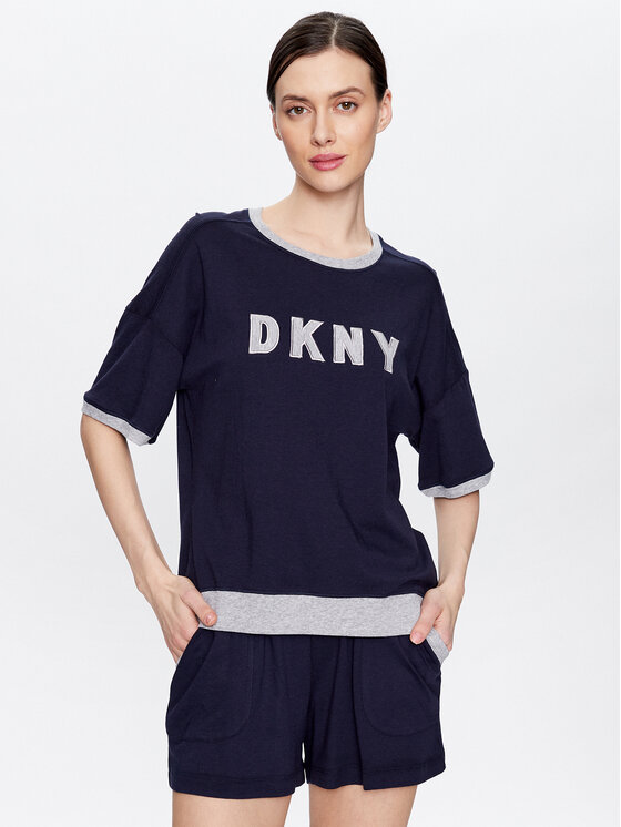 DKNY Pižama YI3919259 Mornarsko Modra Regular Fit