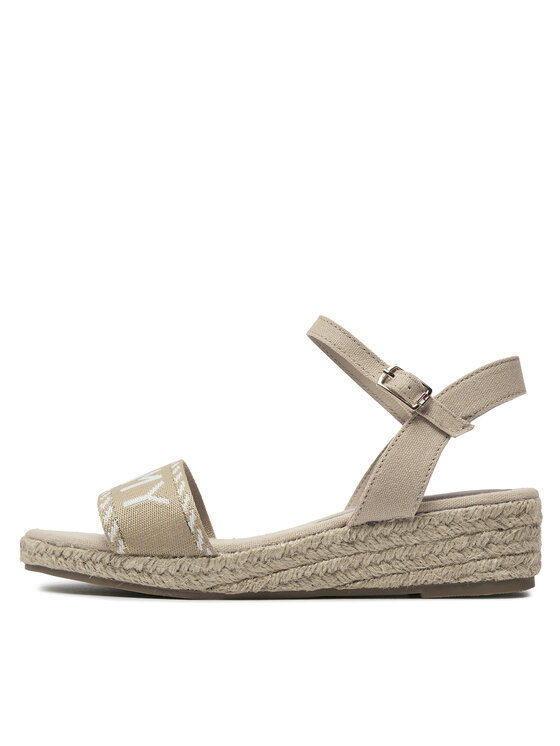 Tommy Hilfiger Tommy Hilfiger Espadryle Rope Wedge Sandal T3A7-33287-0890 S Beżowy