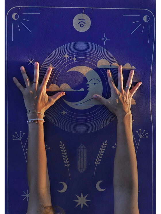 Moonholi Moonholi Mata do ćwiczeń MAGIC TRAVEL Granatowy