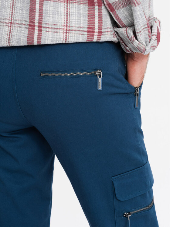 Ombre Ombre Teplákové kalhoty OM-PACG-0204 Modrá Regular Fit