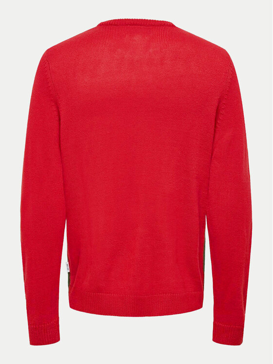 Only & Sons Only & Sons Sweater Xmas 22031170 Piros Regular Fit