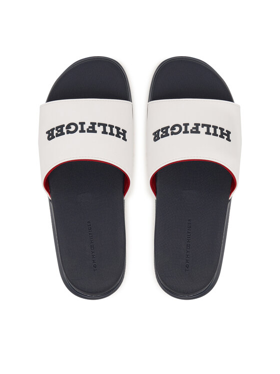 Tommy Hilfiger Tommy Hilfiger Şlapi Dual Density Hilfiger Pool Slide FM0FM05797 Alb