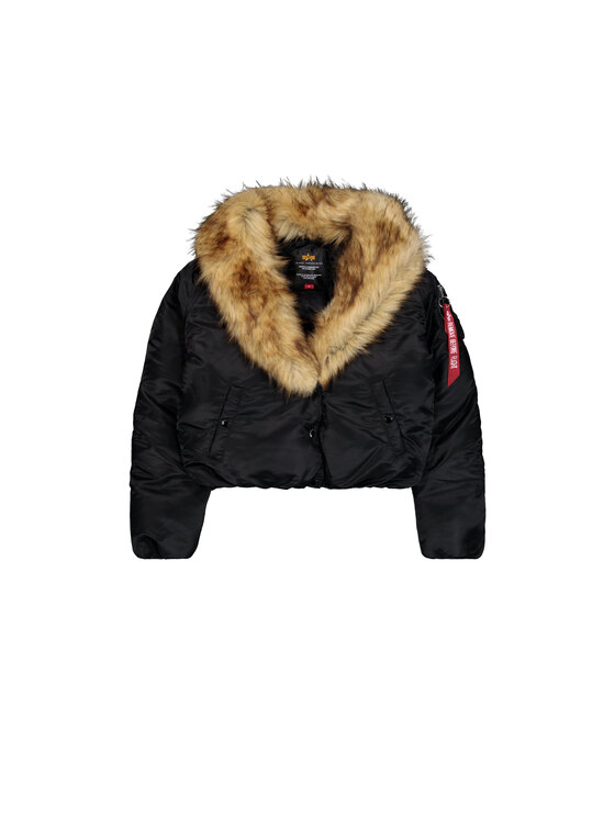 Alpha Industries Alpha Industries Kurtka bomber MOD Fur Bomber Jacket Women Czarny Relaxed Fit
